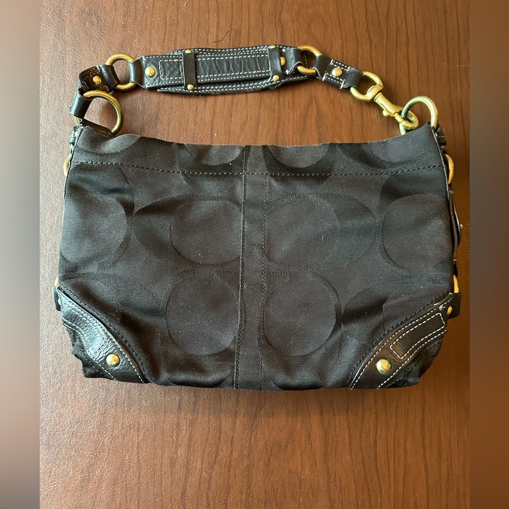 Coach Black Bag with Gold Details